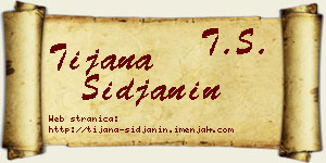 Tijana Šiđanin vizit kartica